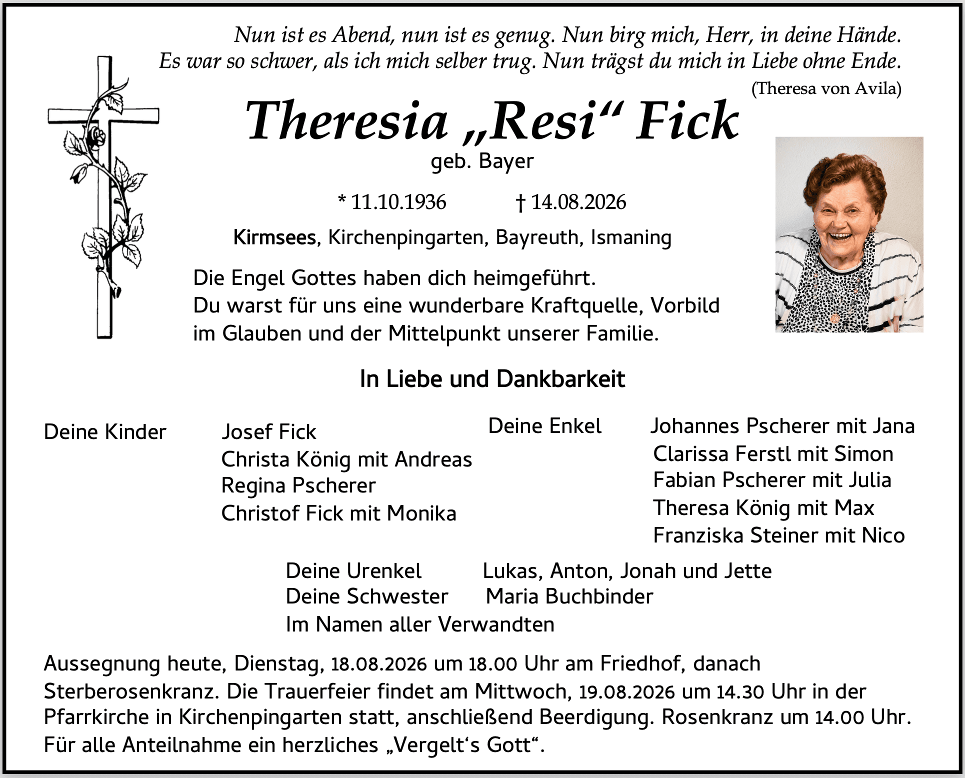 Frau Theresia „Resi“ Fick