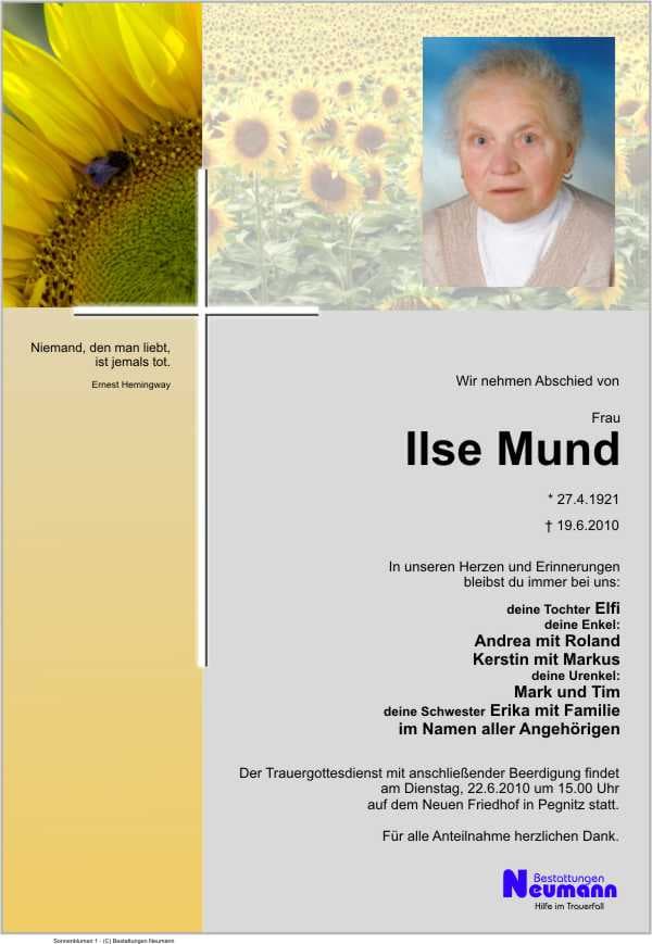 Frau Ilse Mund