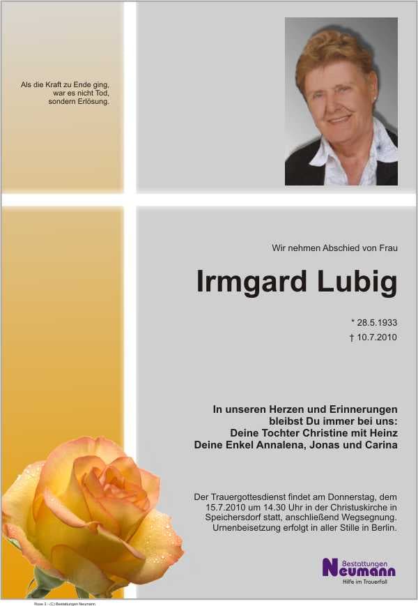 Frau Irmgard Lubig