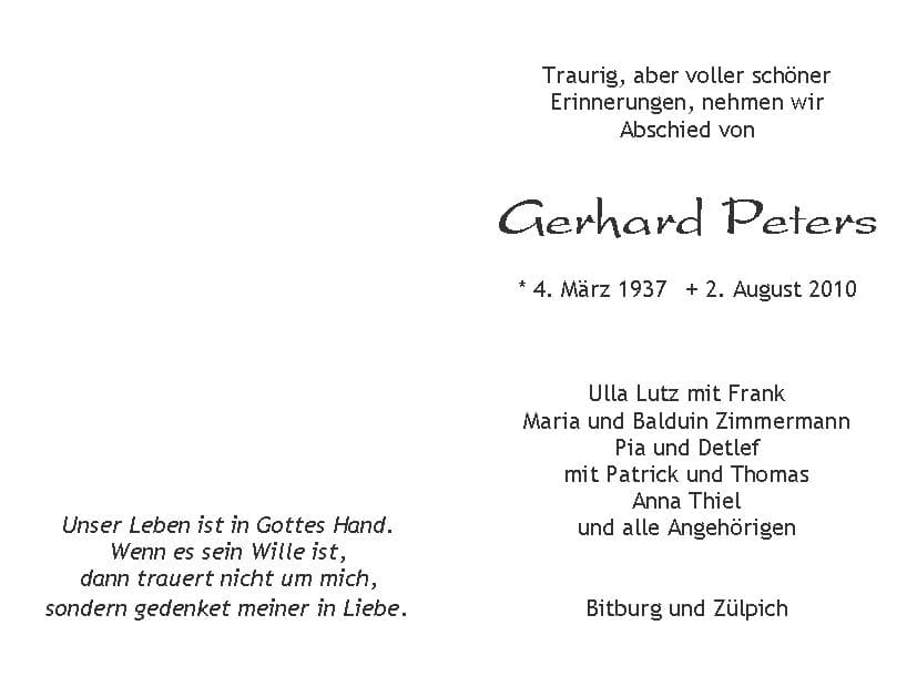 Herr Gerhard Peters