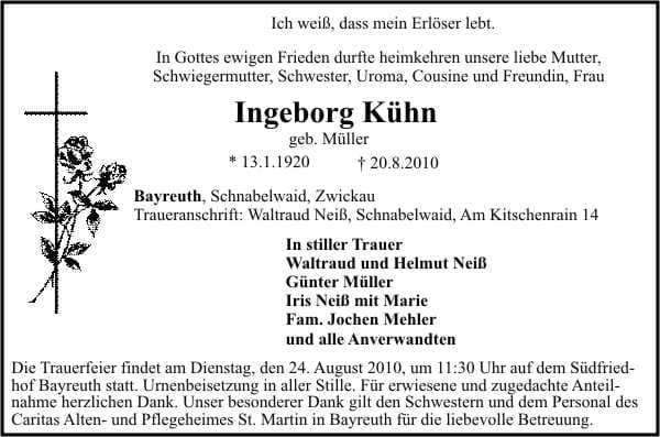 Frau Ingeborg Kühn