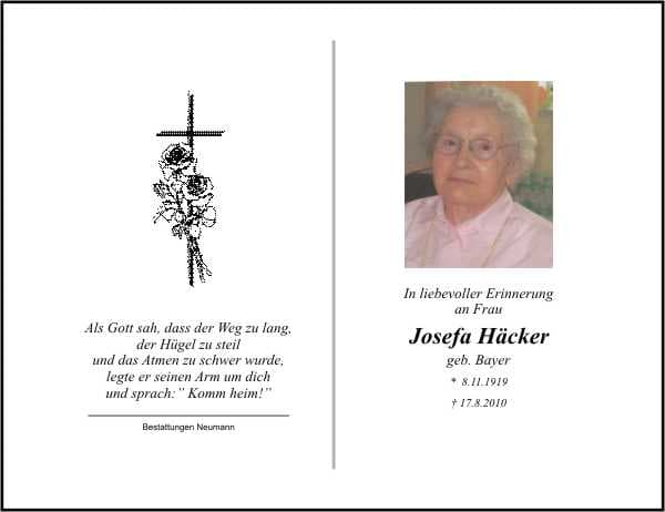 Frau Josefa Häcker