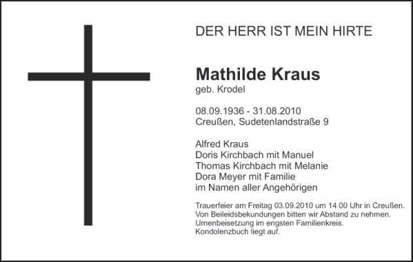 Frau Mathilde Kraus