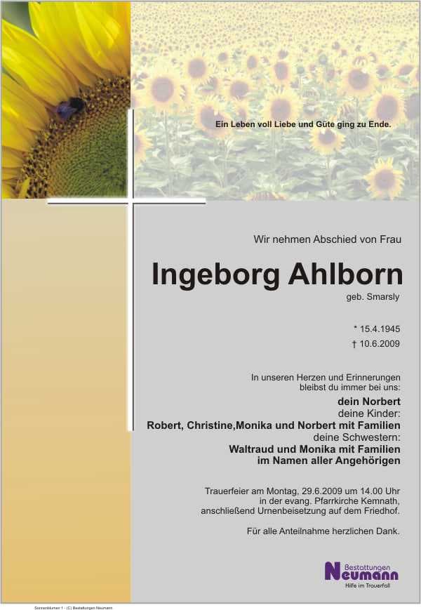 Frau Ingeborg Ahlborn