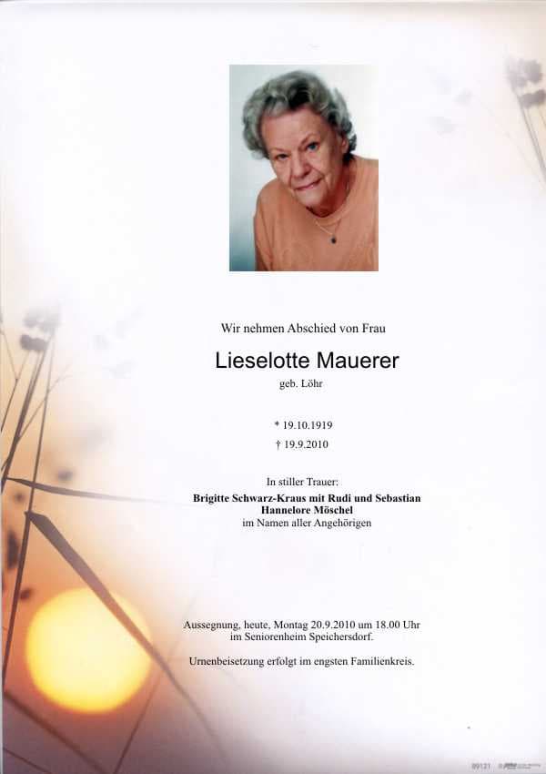 Frau Lieselotte Mauerer