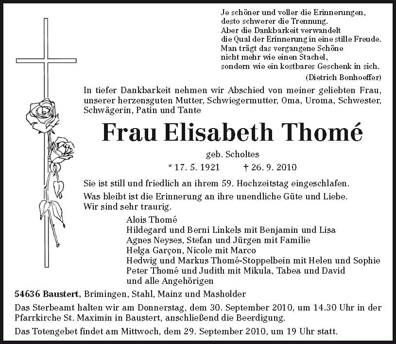 Frau Elisabeth Thomé