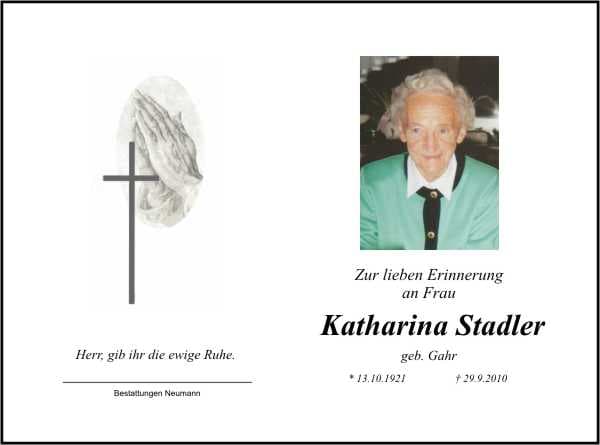 Frau Katharina Stadler