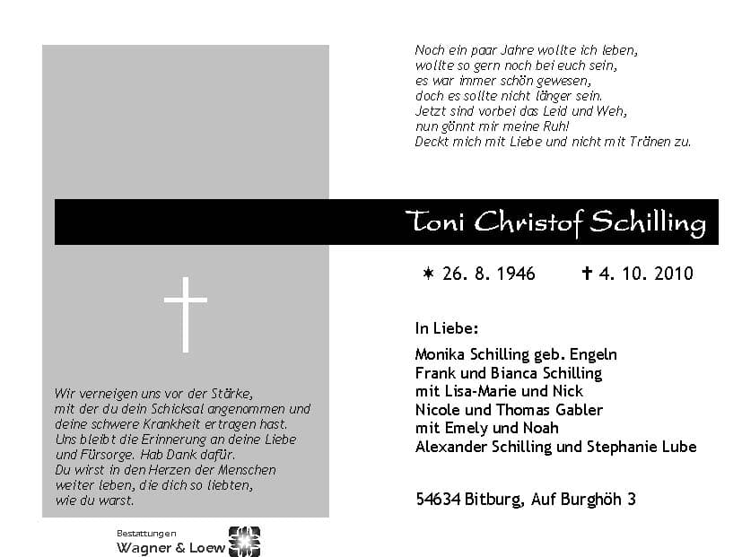 Herr Toni Christof Schilling