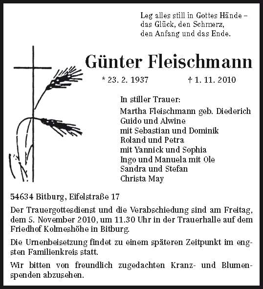 Herr Günter Fleischmann