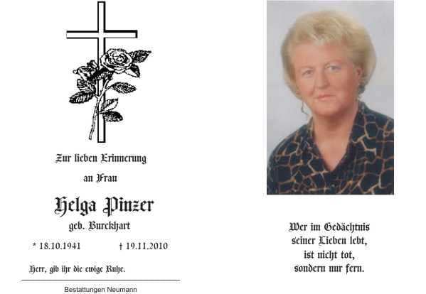 Frau Helga Pinzer