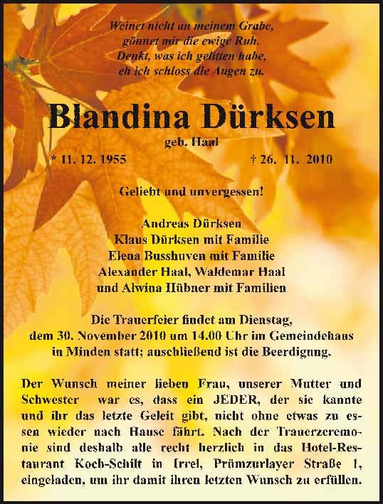Frau Blandina Dürksen