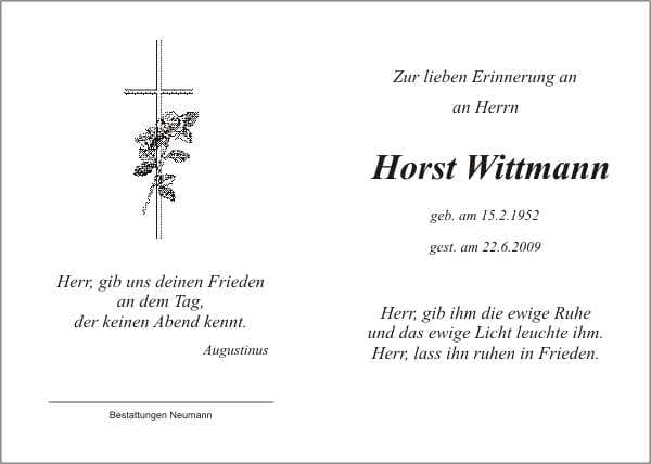 Herr Horst Wittmann