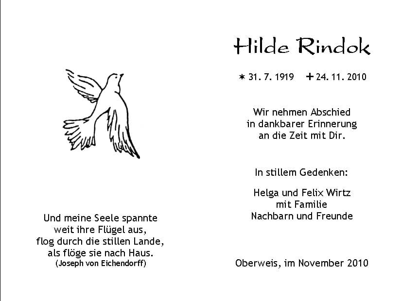 Frau Hilde Rindok