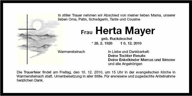Frau Herta Mayer