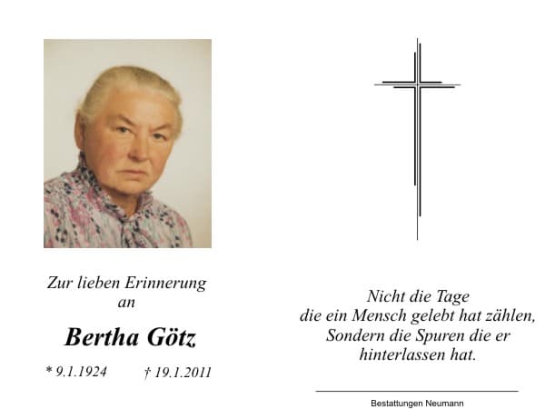 Frau Bertha Götz