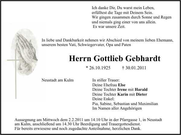 Herr Gottlieb Gebhardt