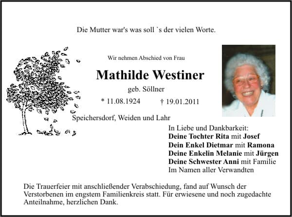 Frau Mathilde Westiner