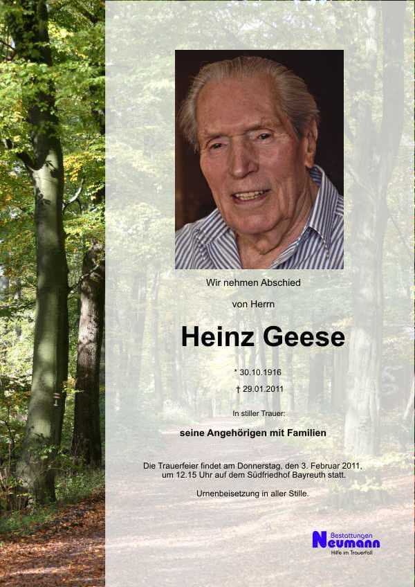 Herr Heinz Geese