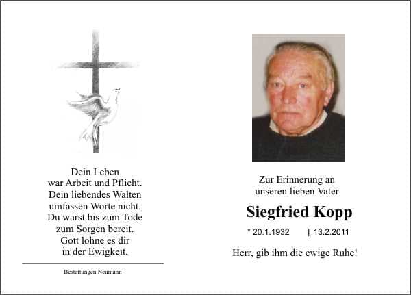 Herr Siegfried Kopp