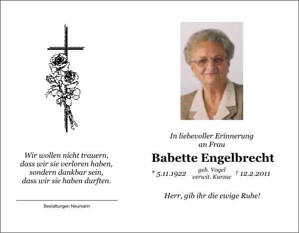 Frau Babette Engelbrecht