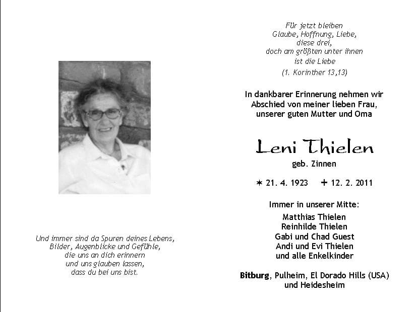 Frau Leni Thielen