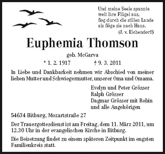 Frau Euphemia Thomson