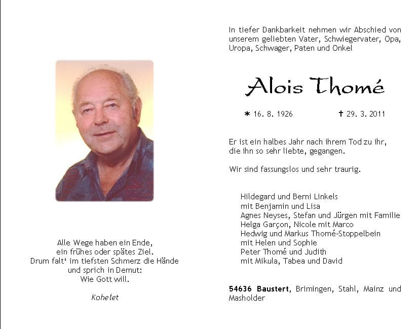 Herr Alois Thomé