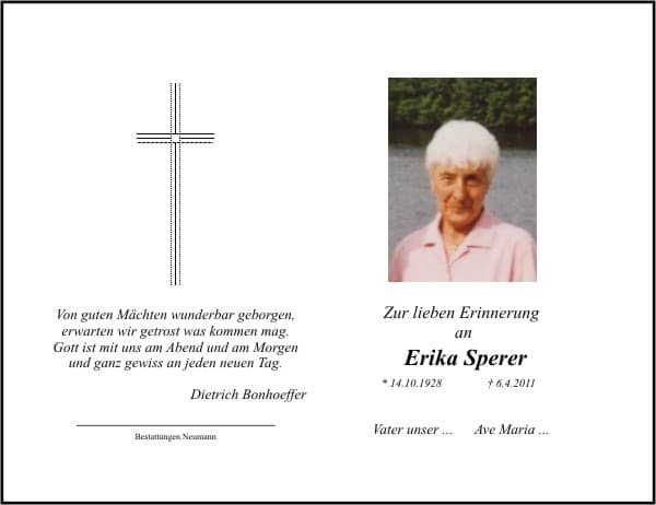 Frau Erika Sperer