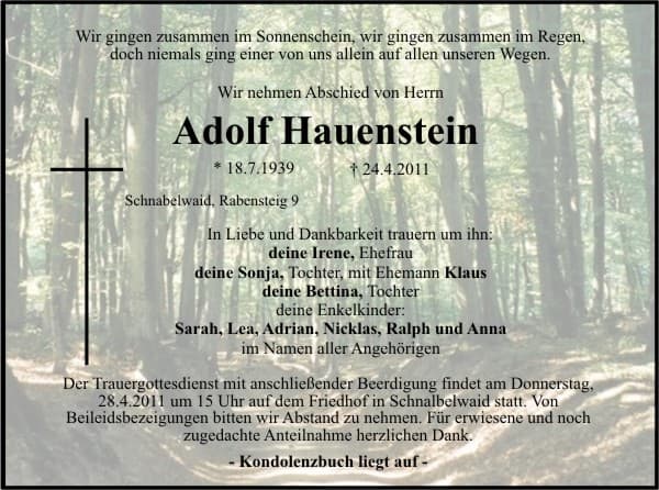 Herr Adolf Hauenstein