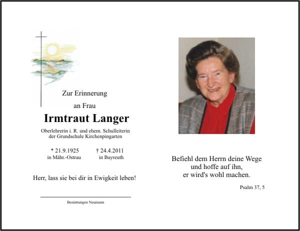 Frau Irmtraut Langer