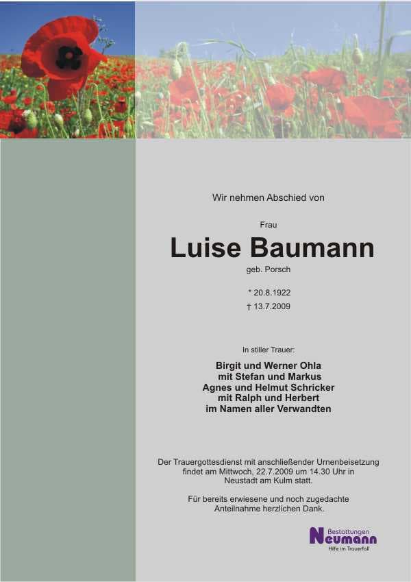 Frau Luise Baumann