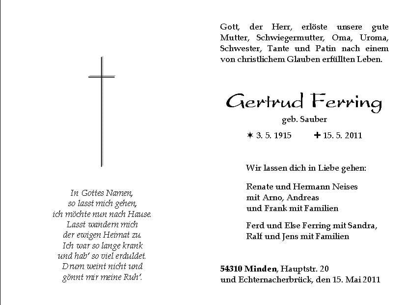 Frau Gertrud Ferring