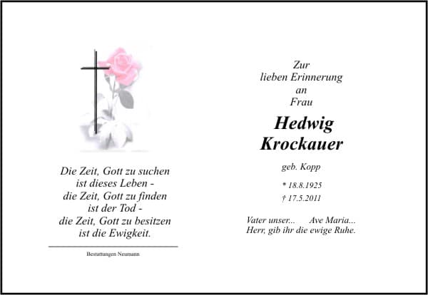 Frau Hedwig Krockauer