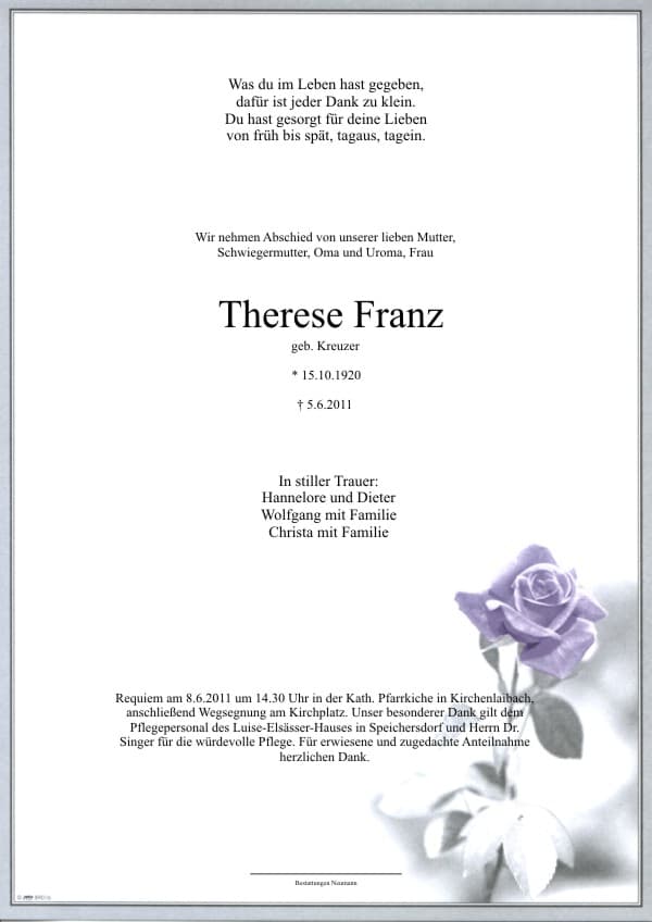 Frau Therese Franz