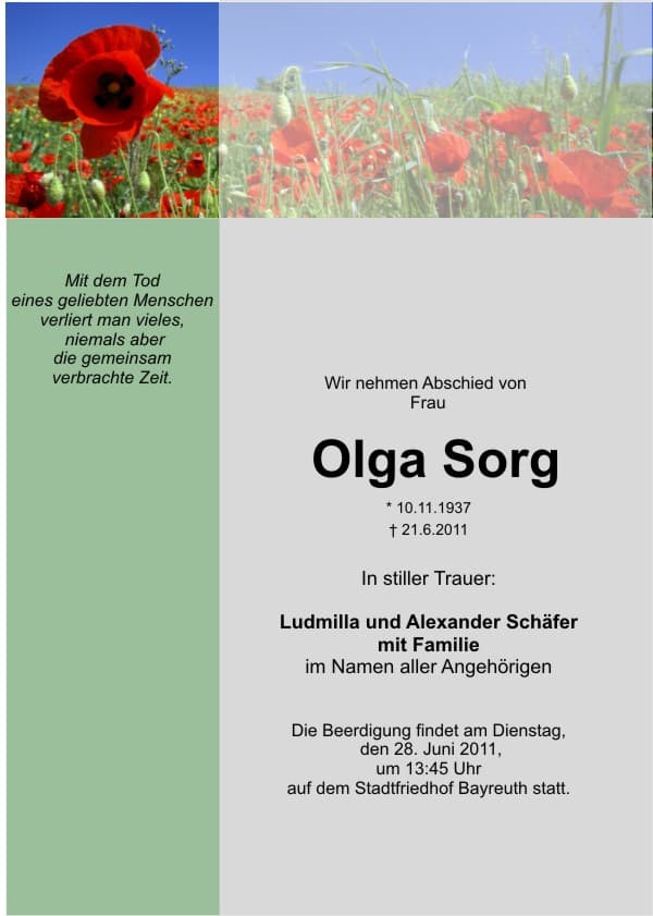 Frau Olga Sorg
