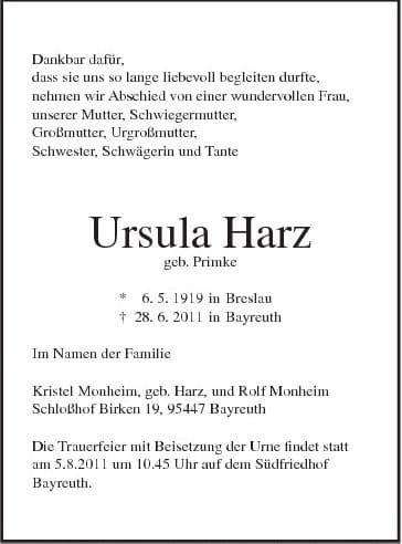 Frau Ursula Harz