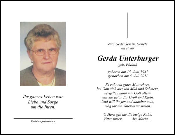 Frau Gerda Unterburger