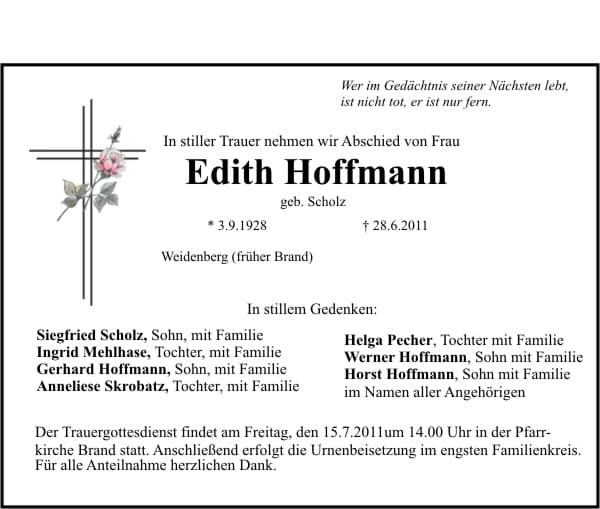 Frau Edith Hoffmann