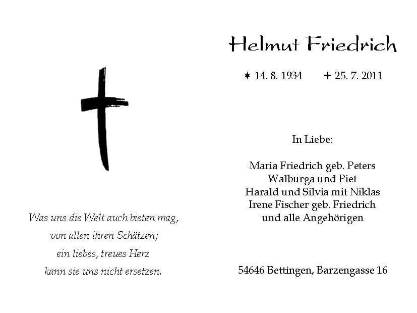 Herr Helmut Friedrich