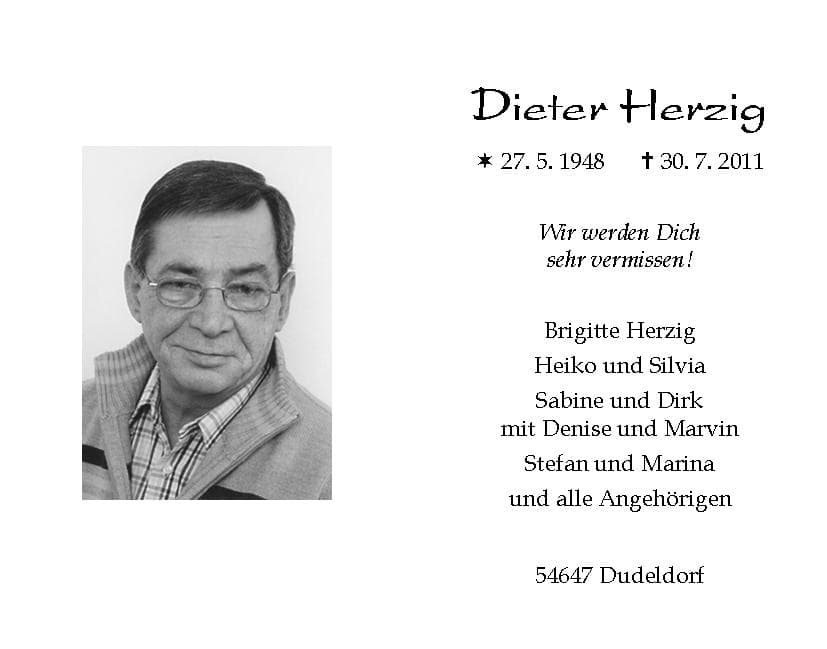 Herr Dieter Herzig