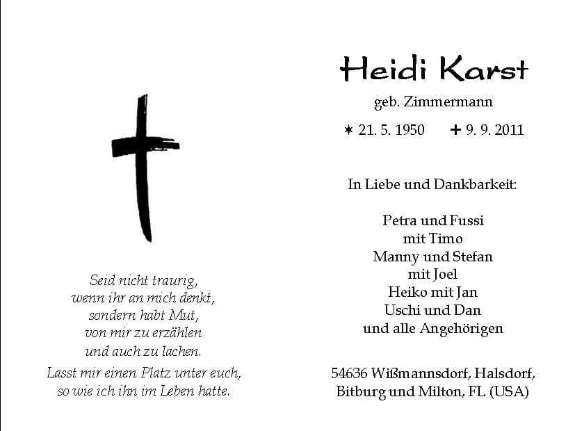 Frau Heidi Karst