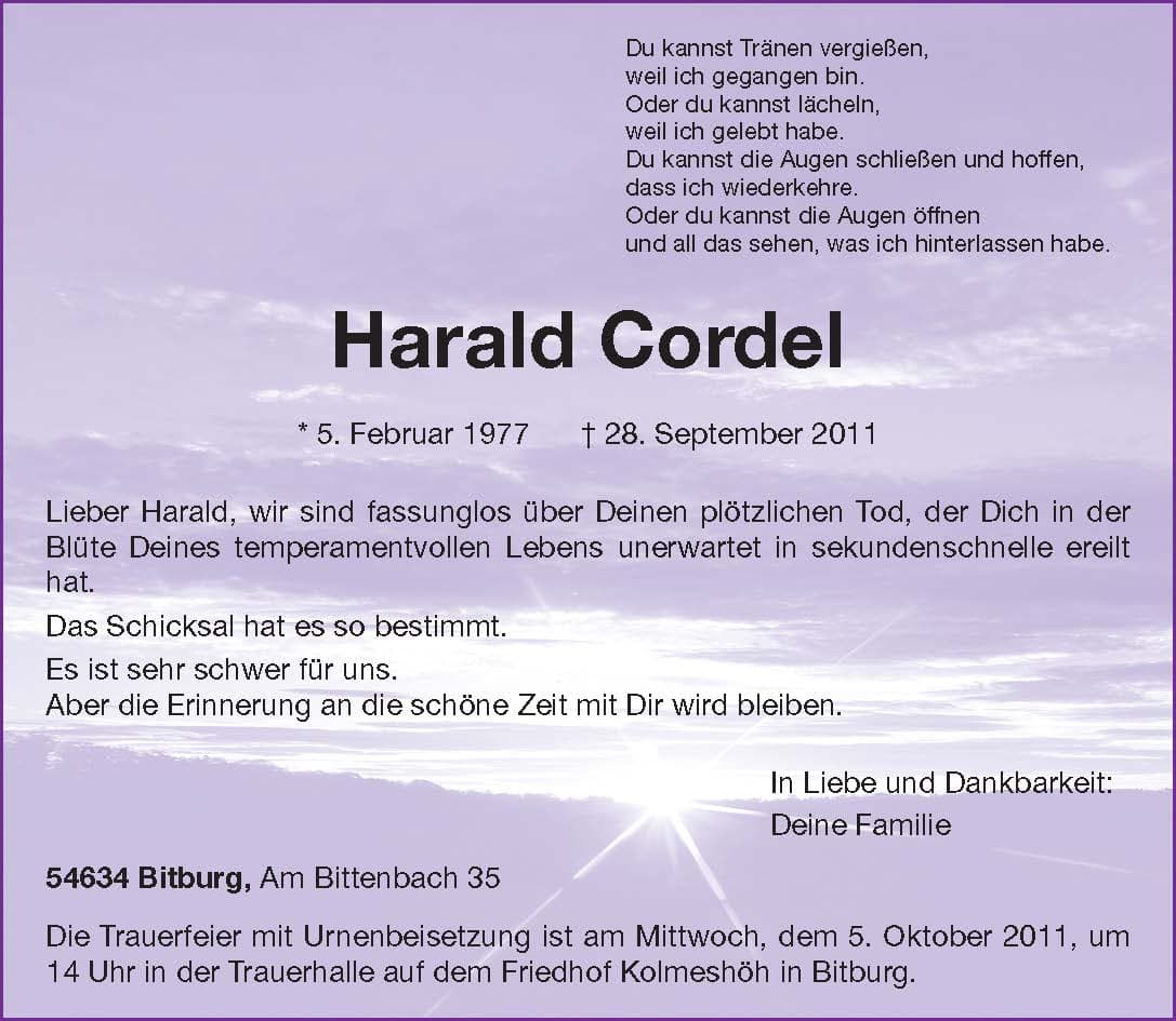 Herr Harald Cordel
