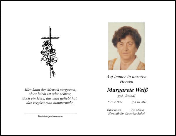 Frau Margarete Weiß