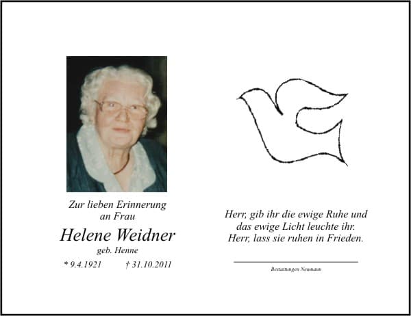 Frau Helene Weidner