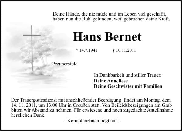 Herr Hans Bernet