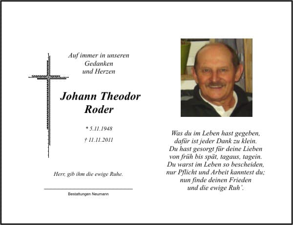 Herr Johann Theodor Roder