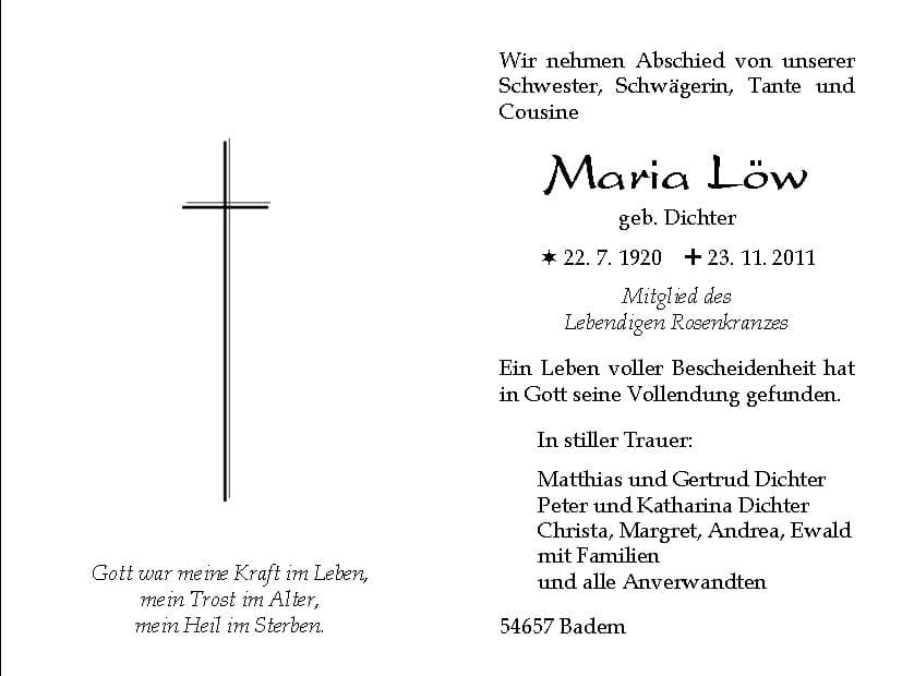 Frau Maria Löw