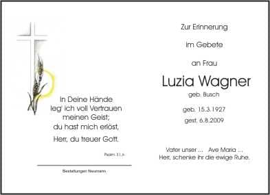 Frau Luzia Wagner