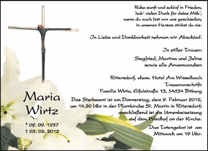 Frau Maria Wirtz