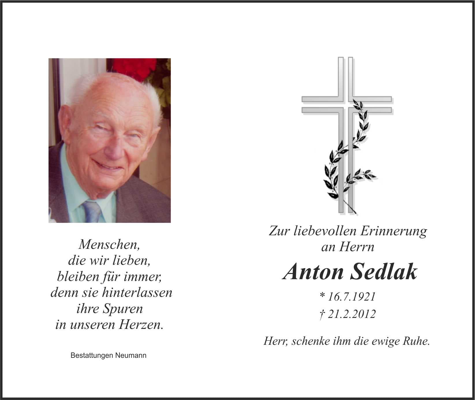 Herr Anton Sedlak
